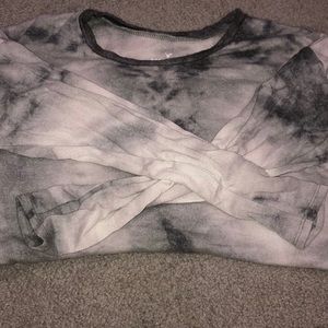 AE soft and sexy plush grey and white long sleeve
